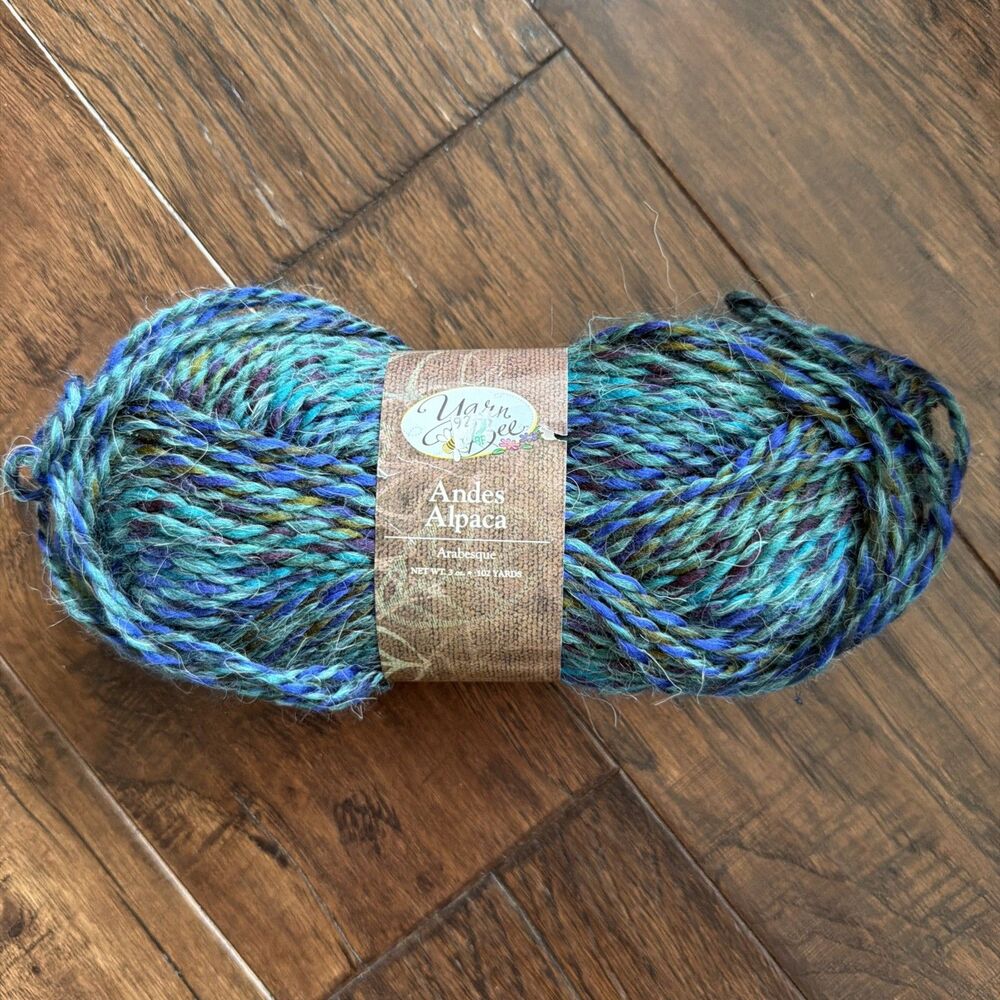 Yarn Bee Andes Alpaca Yarn Paradise Color Arabesque Green-Blue Skein